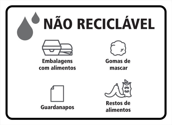 Placa de Reciclagem - Não Reciclável