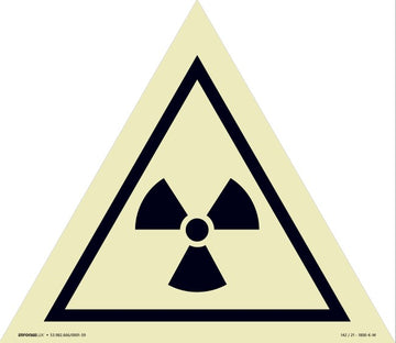 A6 - Sinalização de Alerta - Cuidado, Risco de Radiação - Fotoluminescente