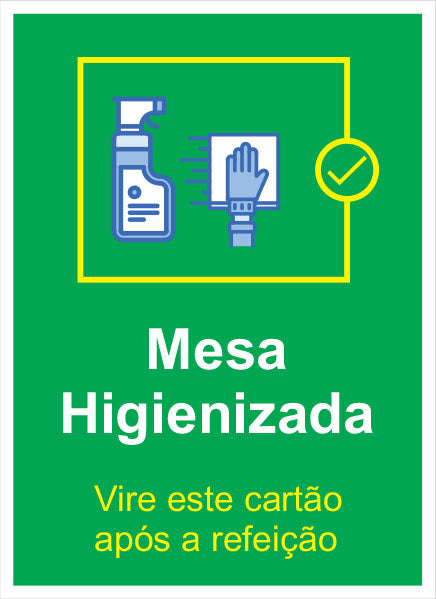 Cartão Mesa para Higienizar - (Frente)
