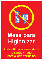 Cartão Mesa para Higienizar - (Verso)