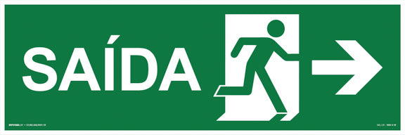 S13 - Saída de Emergência - Seta Direita - Fotoluminescente