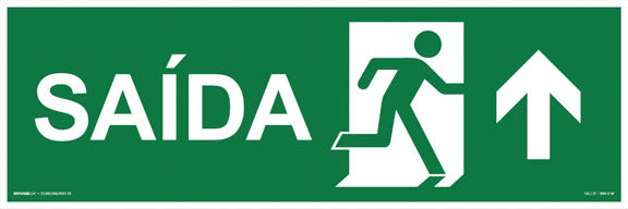 S13 - Saída de Emergência - Seta Acima / A Frente - Fotoluminescente