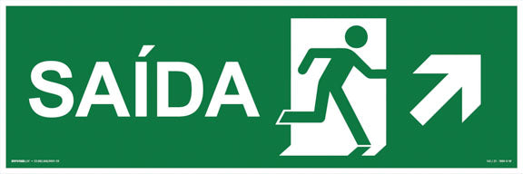 S13 - Saída de Emergência - Seta Acima Direita - Fotoluminescente