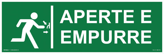S18 - Porta Corta-Fogo - Aperte e Empurre - Fotoluminescente