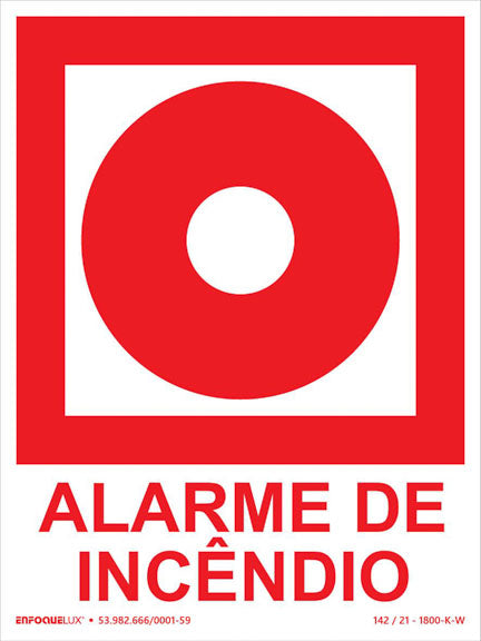 E2 - Sinalização de Incêndio e Alarme - Comando Manual de Alarme de Incêndio - Fotoluminescente