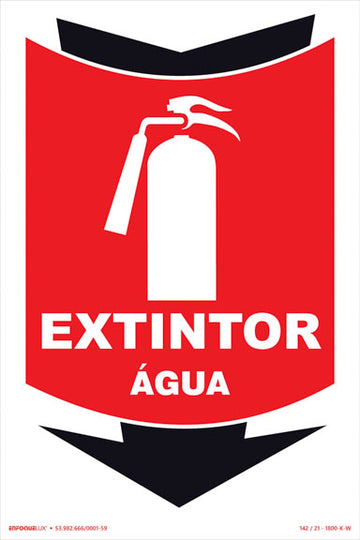 Sinalização de Emergência - Extintor - Água - Fotoluminescente