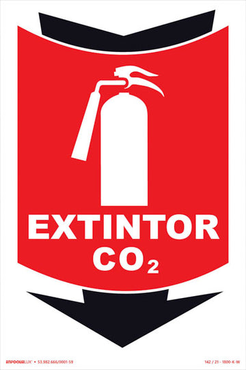 Sinalização de Emergência - Extintor - CO2 - Fotoluminescente