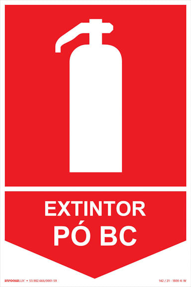 Sinalização de Emergência - Extintor - Pó BC - Placa Fotoluminescente