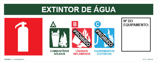 N1 - Sinalização de Emergência - Extintor de Água - Fotoluminescente