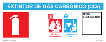 N3 - Sinalização de Emergência - Extintor de Gás Carbônico CO2 - Fotoluminescente