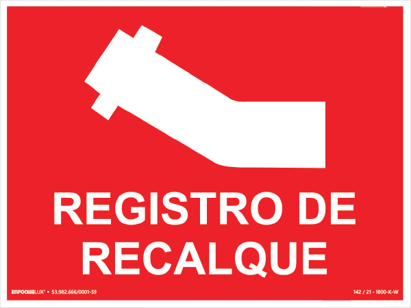 Sinalização Registro de Recalque - Fotoluminescente