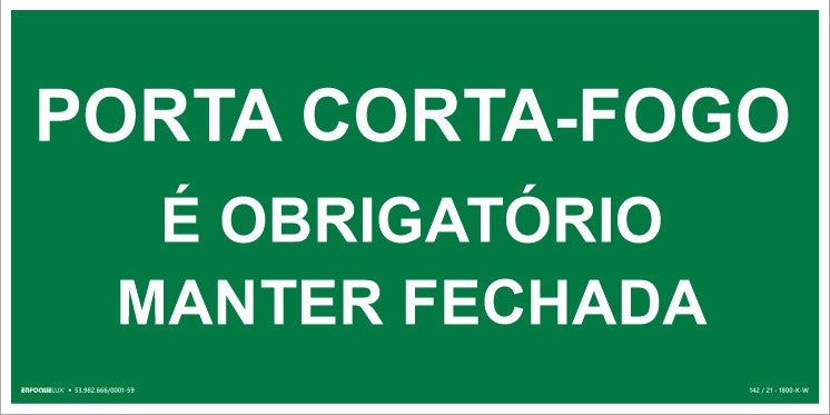 S19 - Sinalização de Emergência - Porta Corta-Fogo - Fotoluminescente
